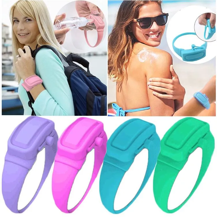 Portable Hand Sanitizer Wristband Silicone Bracelet Dispenser for On the Go Hygiene