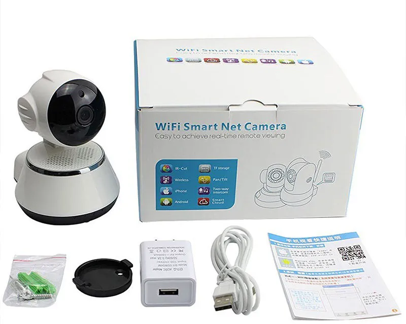 Wifi inteligentna kamera sieciowa V380 aplikacja na telefon 720P Mini kamera IP bezprzewodowa kamera bezpieczeństwa P2P Night Vision robot na podczerwień niania elektroniczna baby monitor szczeniak z pudełkiem 1 sztuk