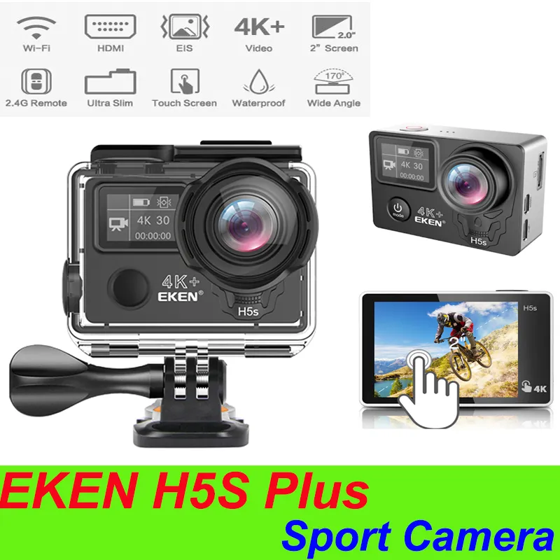 Haute qualité EKEN H5S plus 4K Ultra HD 2 pouces écran tactile Caméra de sport d'action WIFI 170 Télécommande grand angle Caméra H5S étanche