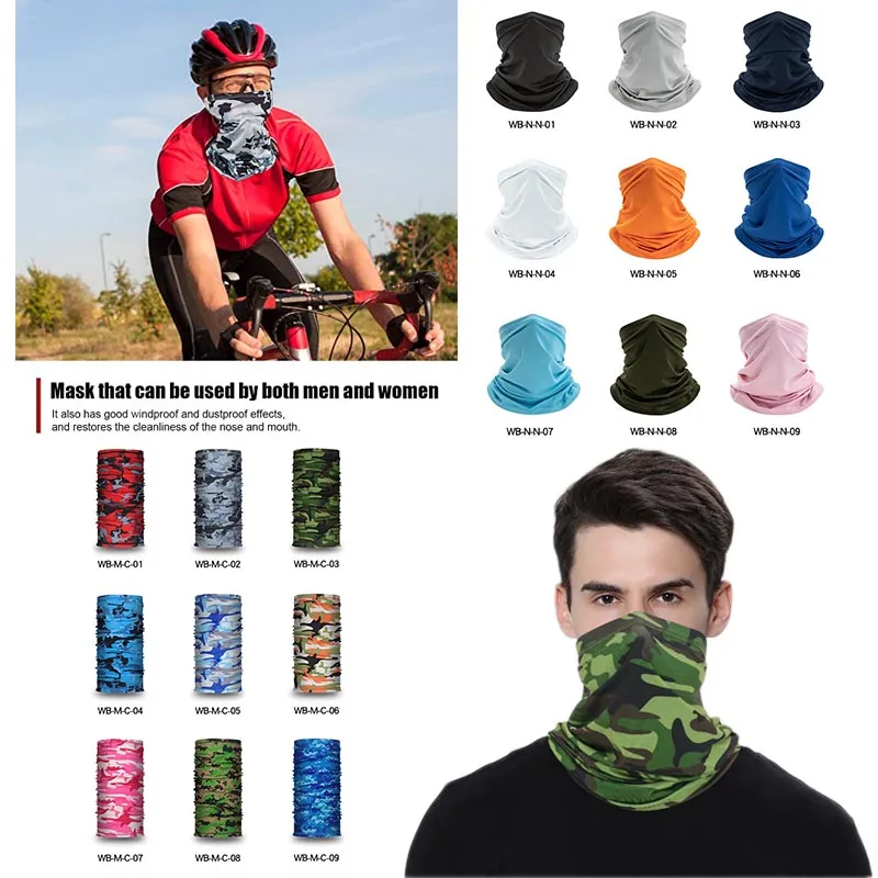 FaceShield Sunscreen Ice Silk Scarf Bib Magic Turban Face Handduk Multifunktionell Ridmask Utomhus Sport Collar XD23834