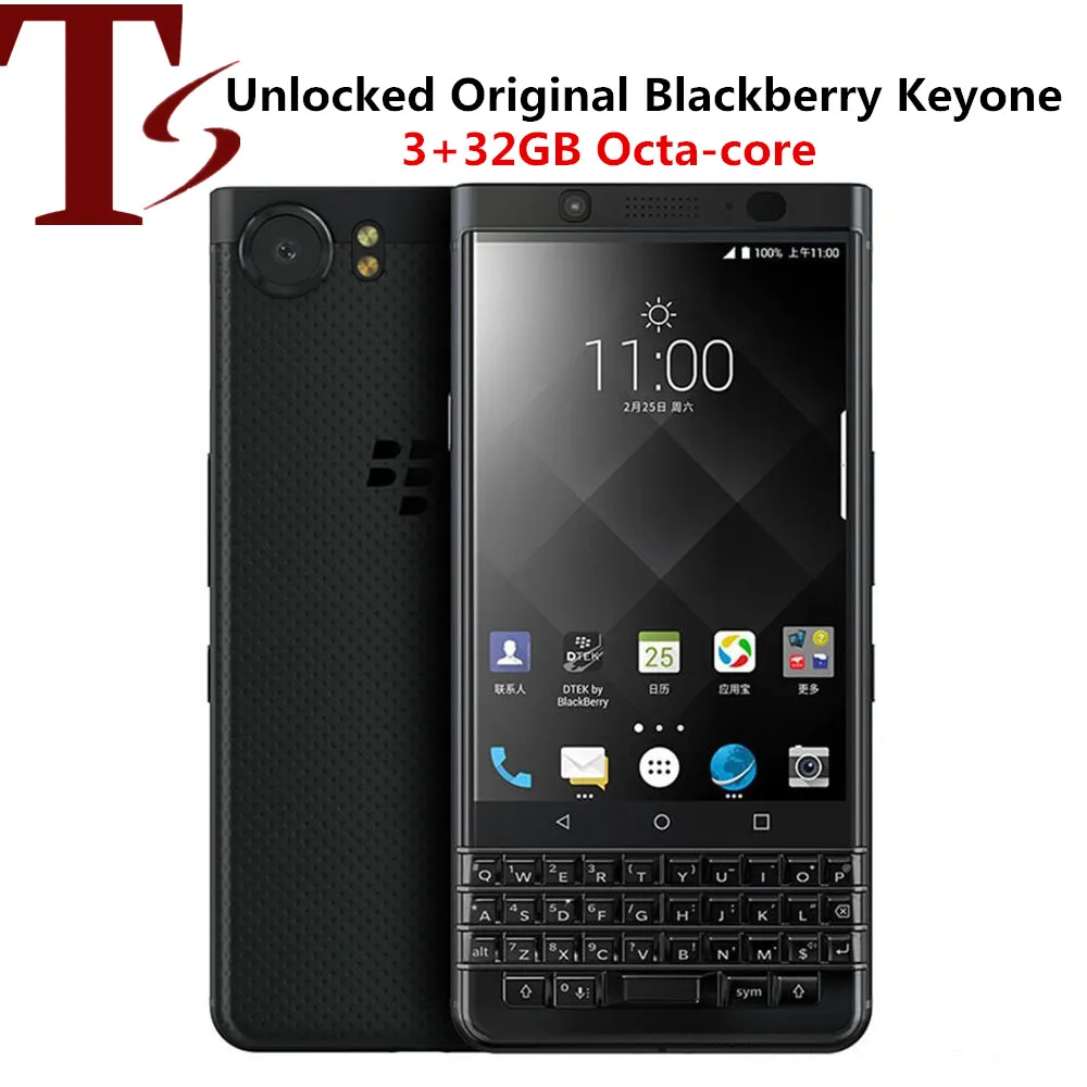 تم تجديده الأصلي Blackberry Keyone 4.5 بوصة Octa Core 3GB RAM 32 جيجابايت ROM 12MP كاميرا مقفلة 4G LTE الهاتف المحمول