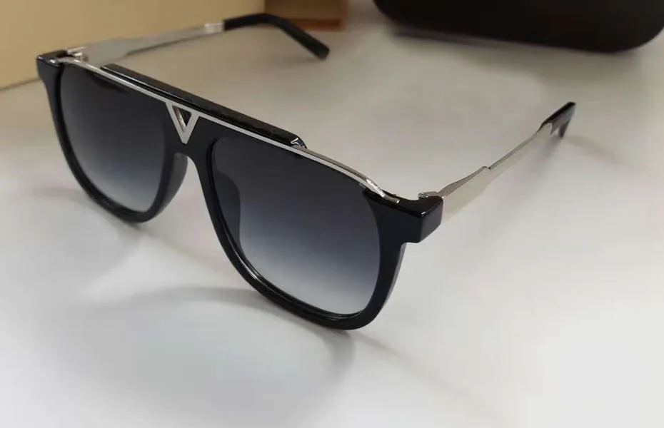 Fashion Silver Black Frame Sunglasses Grey Gradient Lens 0937 Men Square Sunglasses Glasses Sun Shades 0936 with box