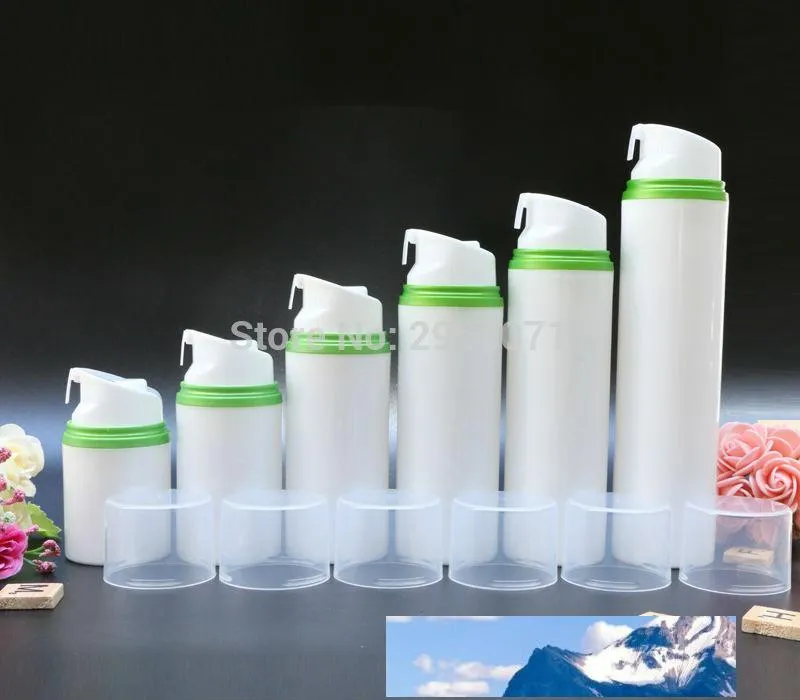 80ml 100ml pompa airless bottiglia sottovuoto verde bordo trucco lozione siero fondotinta liquido contenitori cosmetici vuoti 10 pezzi