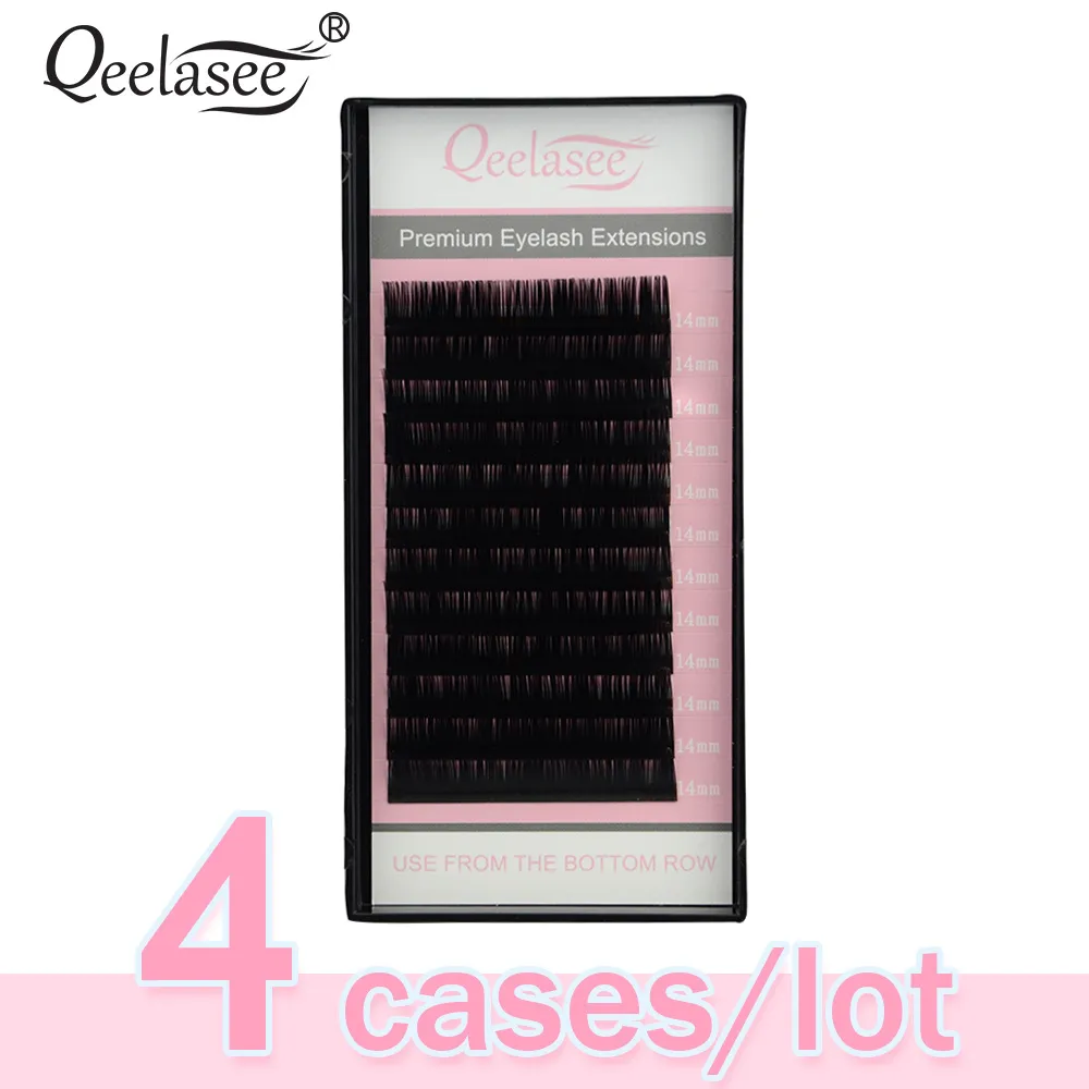 4 casos 0,07 Volume russo pestana Extensão Individual Lashes de Extensão Comprimentos mistos para Artista Formação CX200810