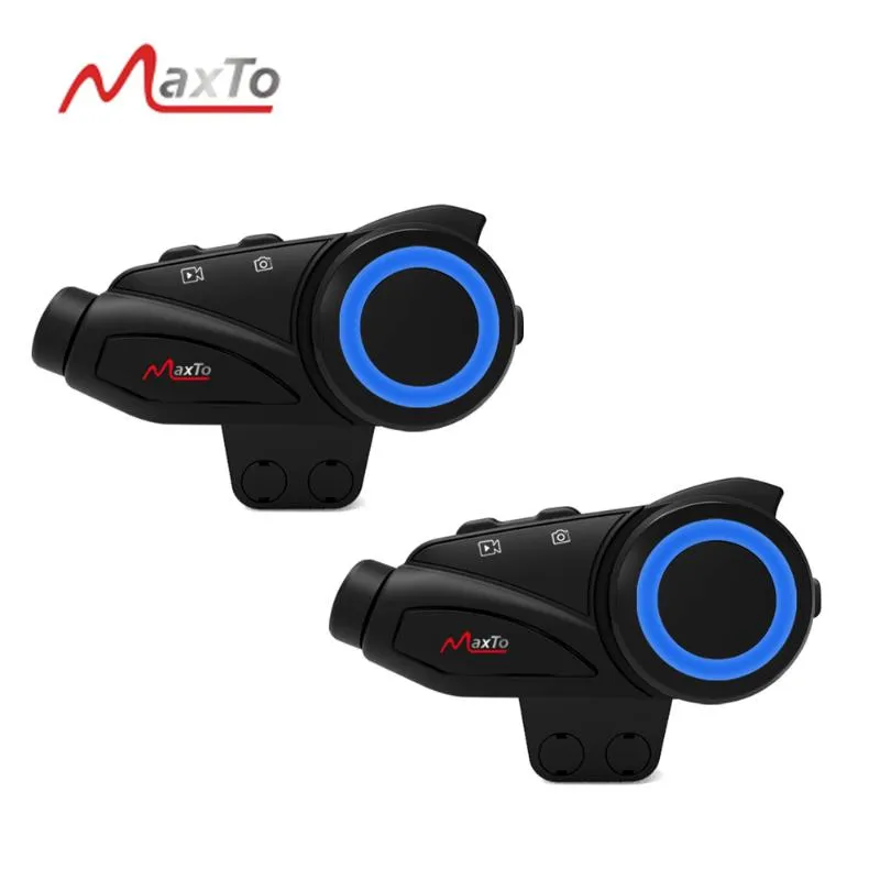 2020 Maxto M3 Waterproof Motorcycle Bluetooth WIFI Video Recorder 6 Riders Helmet Intercom Interphone & HD Sony 1080P Len283U