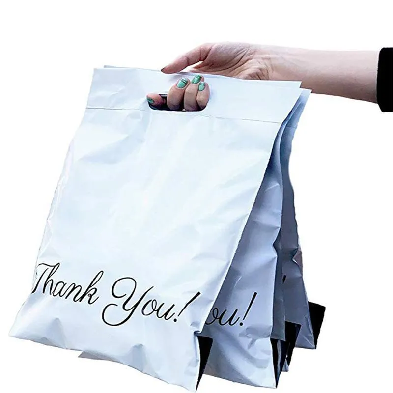 Bedruckte Einkaufstasche, Express-Tasche mit Griff, selbstklebende Kurier-Express-Tasche mit dickem, wasserfestem Poly-Umschlag aus Kunststoff