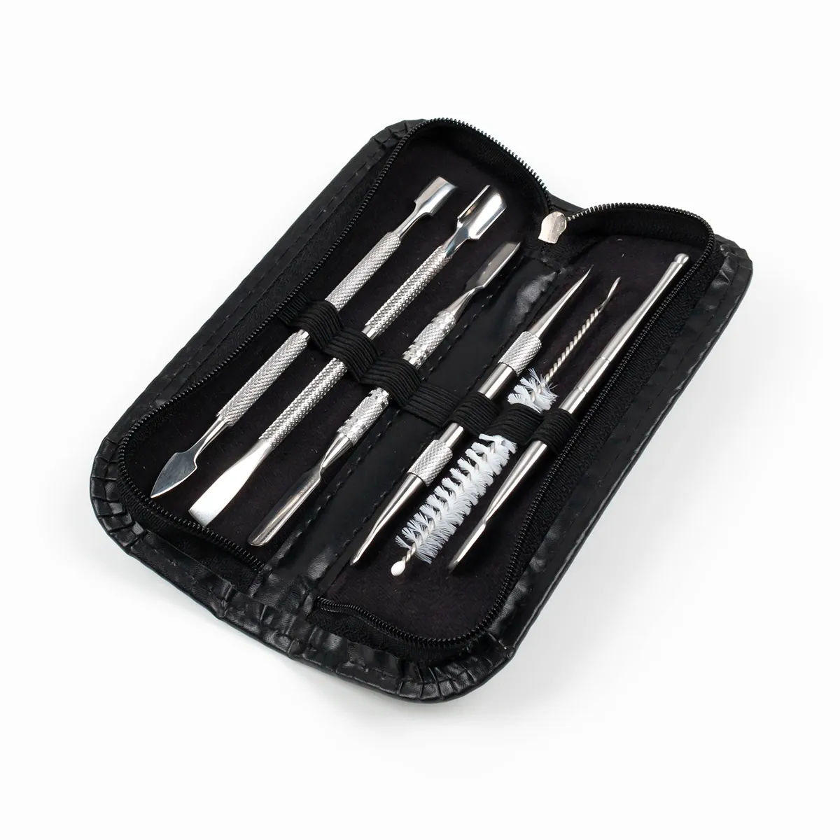 Kits d'outils dab Ensemble de cire Boîte en cuir Emballage Atomiseur Titane Fumer Nail Dabber Pour accessoires d'herbes sèches