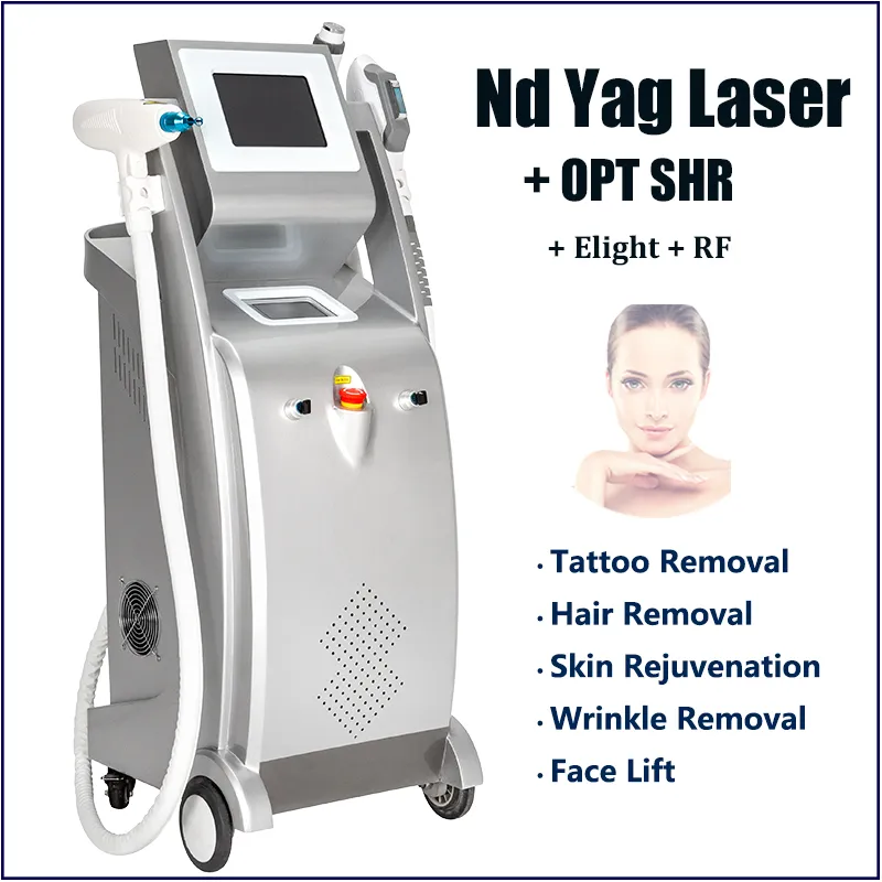 2021 IPL Laser Depilazione della macchina di depilazione Elight Riduzione delle rughe ND YAG Sopracciglio Tattoo Remover ACNE Spot Macchine per il trattamento della pelle