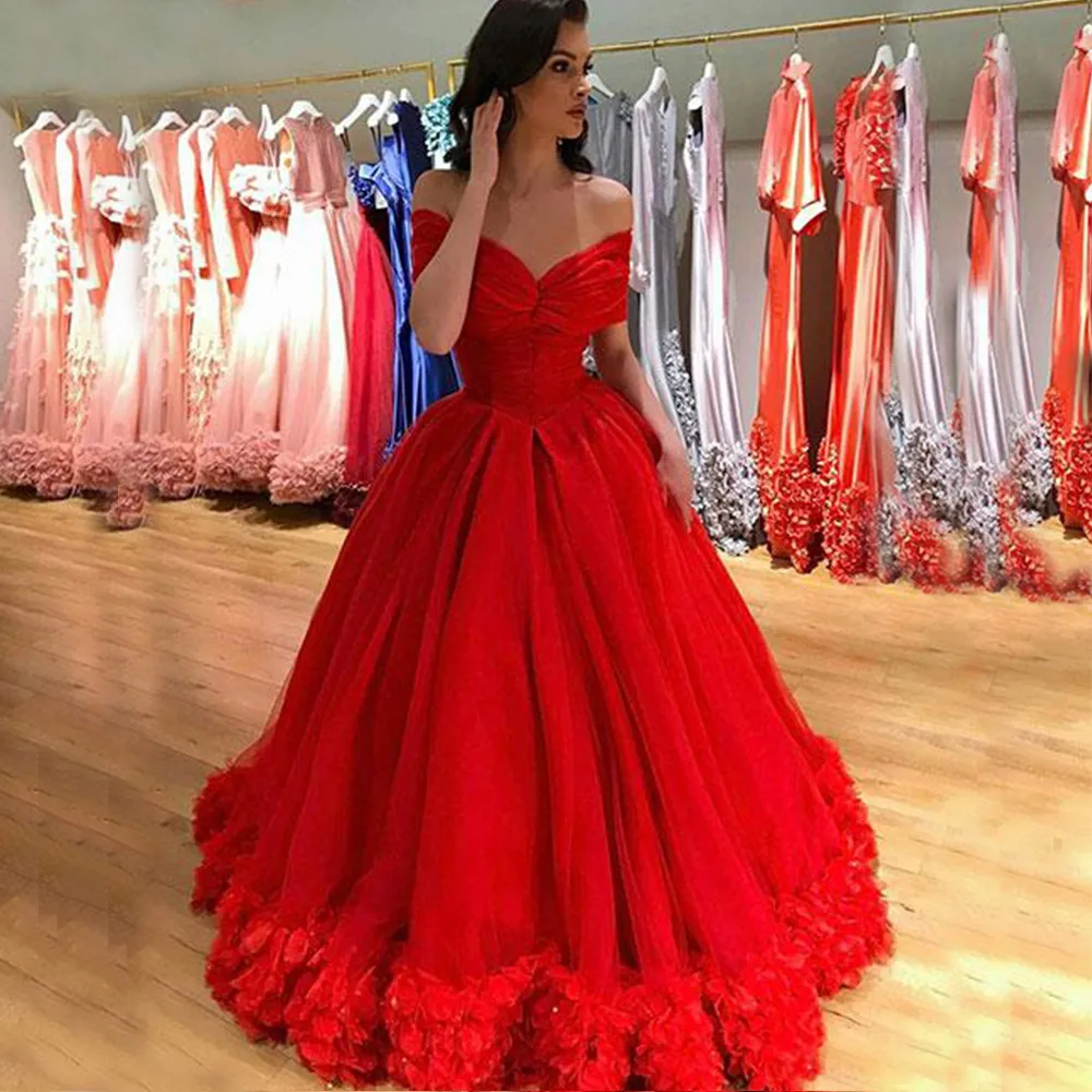 Off the shoulder sales red ball gown