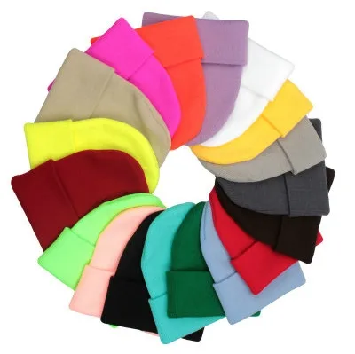 25 kleuren klassieke heren dames dames slouch beanie gebreide oversize muts schedel hoed caps liefhebbers kattened cap solide muts caps EA1955