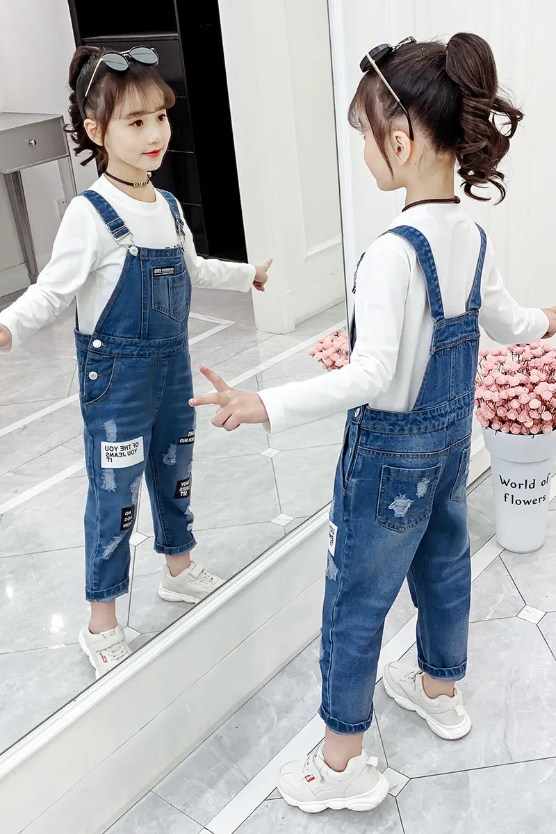 Niños Jeans Rotos Trajes De Trabajo Para Chicas De Mezclilla Pantalones De  Los Niños Pantalones Vaqueros Mono De La Manera Ropa De Otoño Adolescente  Edad 4 5 7 9 11 13 Años De 26,48 €