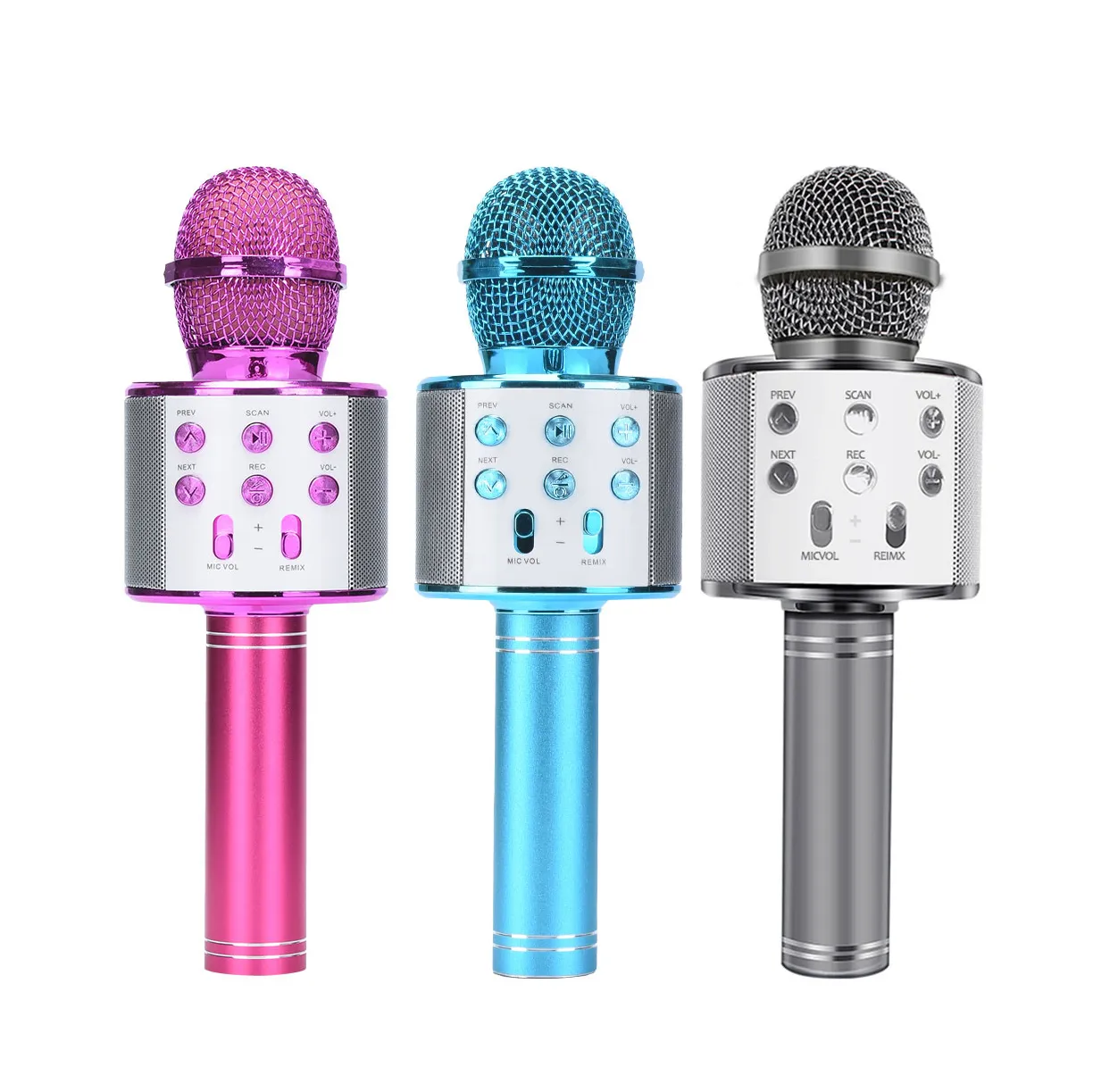 WS858 Bluetooth Wireless Karaoke Handheld Microphone USB KTV Player  Bluetooth Mic Speaker Record Music