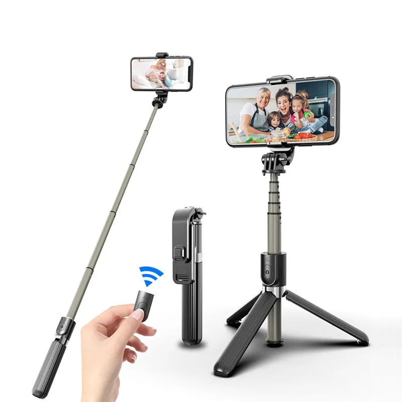 Nuovo L03 Mini treppiede integrato Bluetooth Selfie Stick Materiale in lega di alluminio Supporto per fotocamera Selfie Stick dhl gratuito