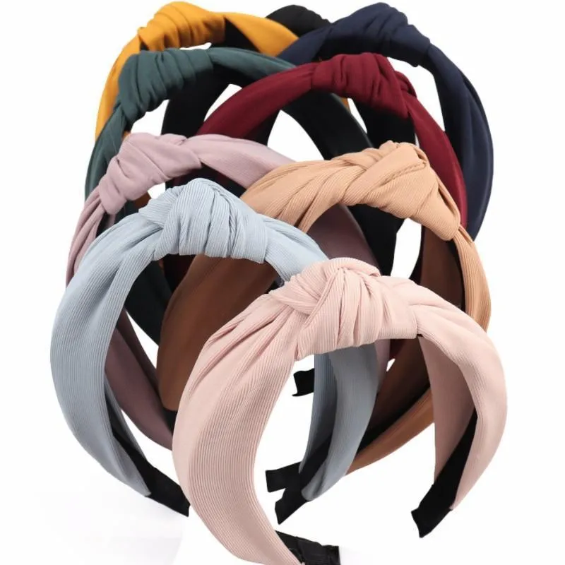 Solid Knotted Headband Hairband For Women Lady Bow Hair Hoop Hair Accessories Headwear Girl Headband 