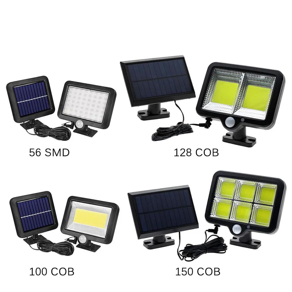 COB LED أضواء الشمسية PIR استشعار الحركة للماء شارع مصباح للطاقة الشمسية مسار مصباح للإضاءة في الهواء الطلق حديقة