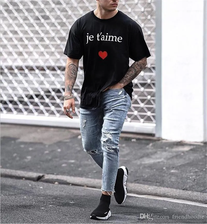 Pantalones Largos Agujeros Hombre Ropa Para Hombre Flaco Light