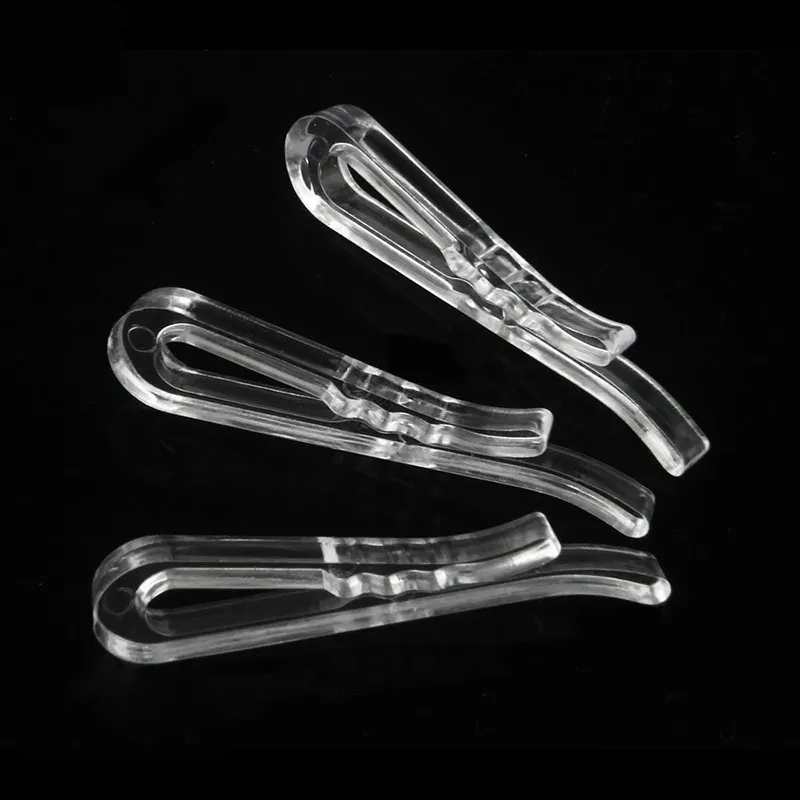 200PCs Plastskjorta Klipp Transparent tröja Pin Garment Packing Sock Förpackning Clip Suspenderklipp Klädsel Tillbehör Clip 38mm