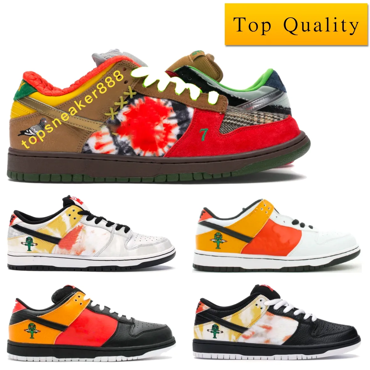 Dunk SB Low Raygun Sneakers Shoes 최고 품질 남자는 Raygun 타이 염료 블랙 어떤 인과 신발 Raygun 타이 염료 화이트와 박스 크기 36-45 신발