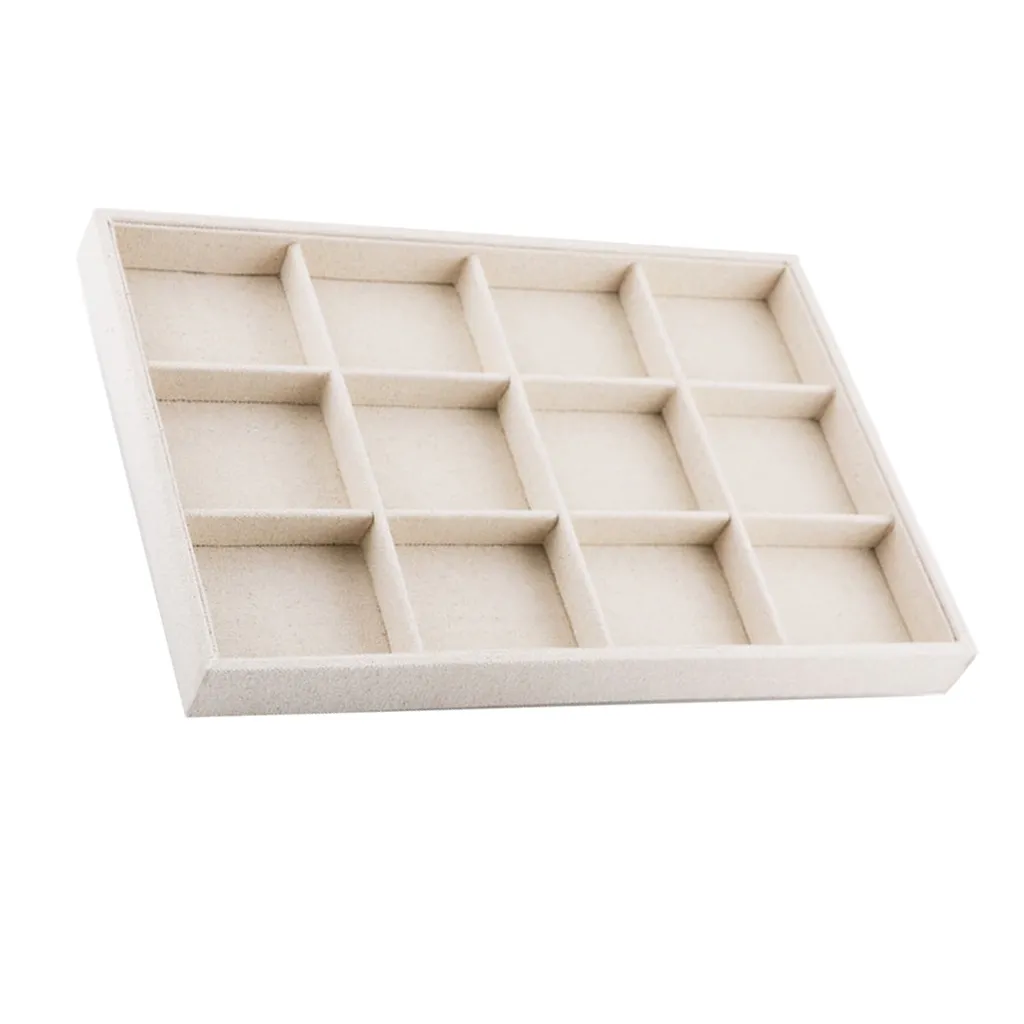 Linen Jewelry Organizer Trays Stackable Necklace Showcase Jewellery Display Ring Storage Tray Portable Jewelry Tray