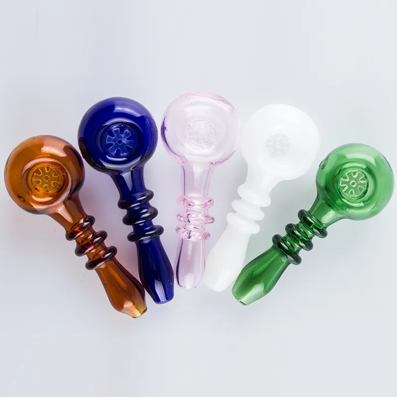 CSYC Y137 Smoking Pipe About 4.1 Inches Tobacco Star Screen Perc Spoon Bowl Colorful Dab Rig Glass Pipes