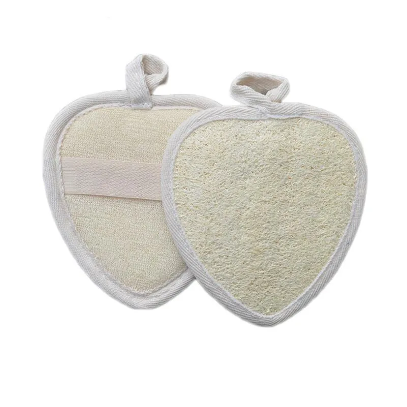 DHL 14x13cm Herzform Natürliche Luffah Pad Back Pads Loofah Schwamm Bad Duschkörper EXFOLIATOR WOUBBER PADS Badezimmer