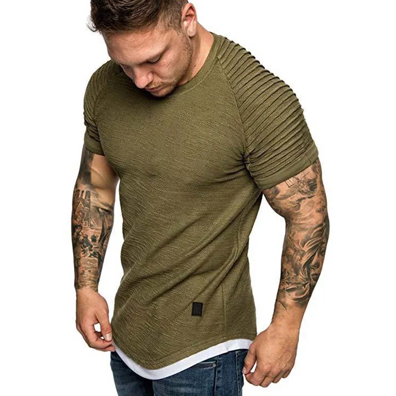 Camisetas Masculinas 2021 Verão Streetwear Roupas Masculinas M-3XL Casual Manga Curta Camiseta Masculina Slim Fit Camisas Sólidas Tops Tee Homme