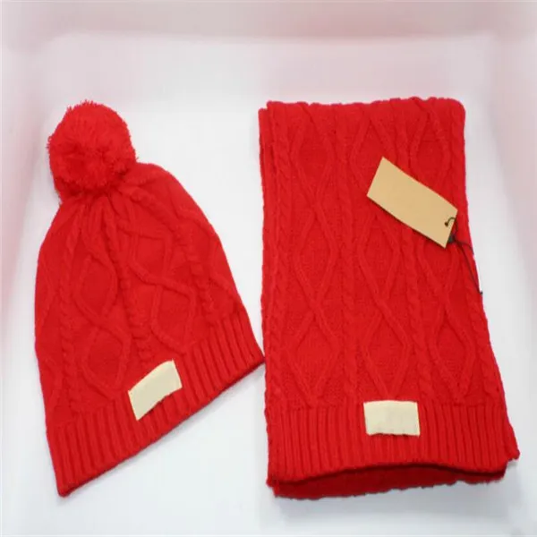 TOP quality Christmas hat hot brand WGG men and women winter crochet scarfs hat sets Warm winter hat cap Hats Scarves Sets