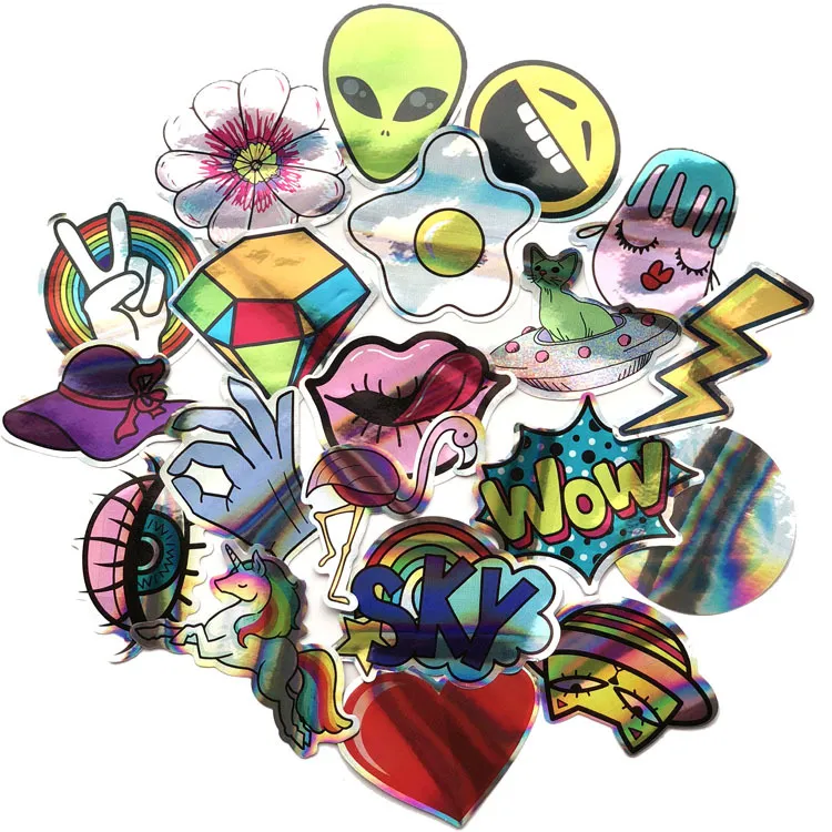 Laser Stickers - Waterproof Vinyl Decals for Laptop, Skateboard, Guitar ...