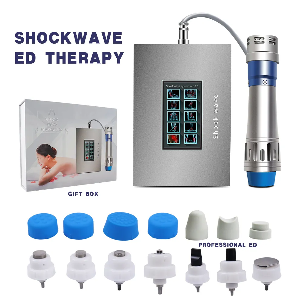 최신 터치 스크린 Shockwave 치료 기계 충격파 물리 치료 장치 에드 치료 가정용