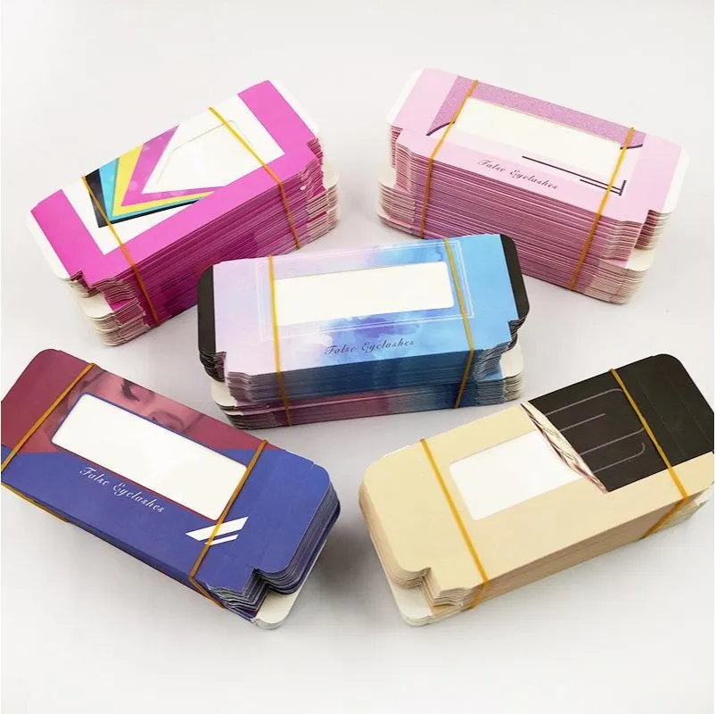 Eyelash Boxes Rektangel Clear Marmorbling Without Tray Case Foldbar Muti Color Cosmetic Packaging Box Lady Gift 1 2ye G2