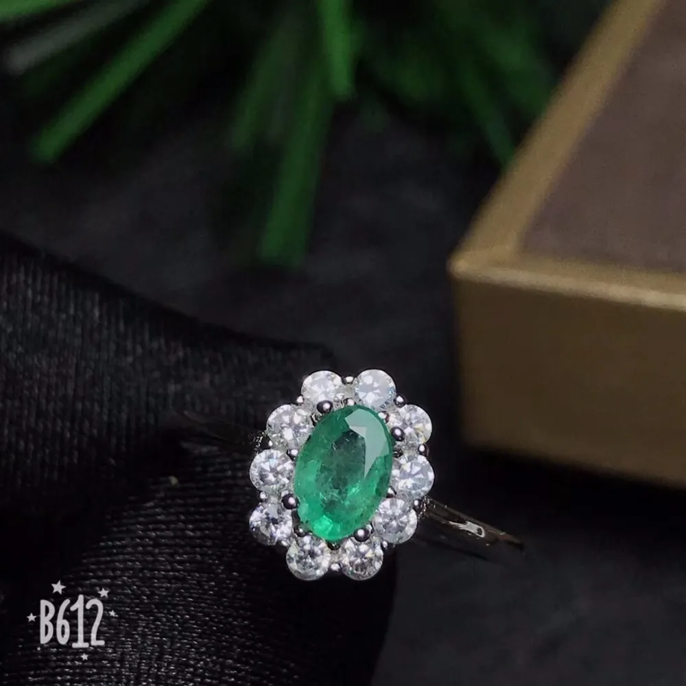 Shop promotion specials, natural emerald ring, clearance, 925 silver, size can be customized