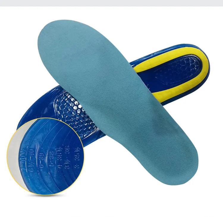 Unisex Orthotic Arch Support Sport Sko Kudde Running Gel Insoles Infoga Kudde Stötdämpare TPE Insoles För Män Kvinnor Partihandel