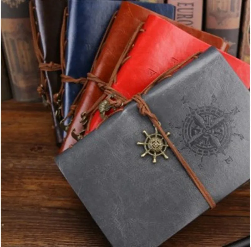 Retro Kraft Papers Nautical Notebook Compass Loose Leaf Bundled Notepads Exquisite Travel Office Multi Color Rectangle Notebooks 5 6lq G2