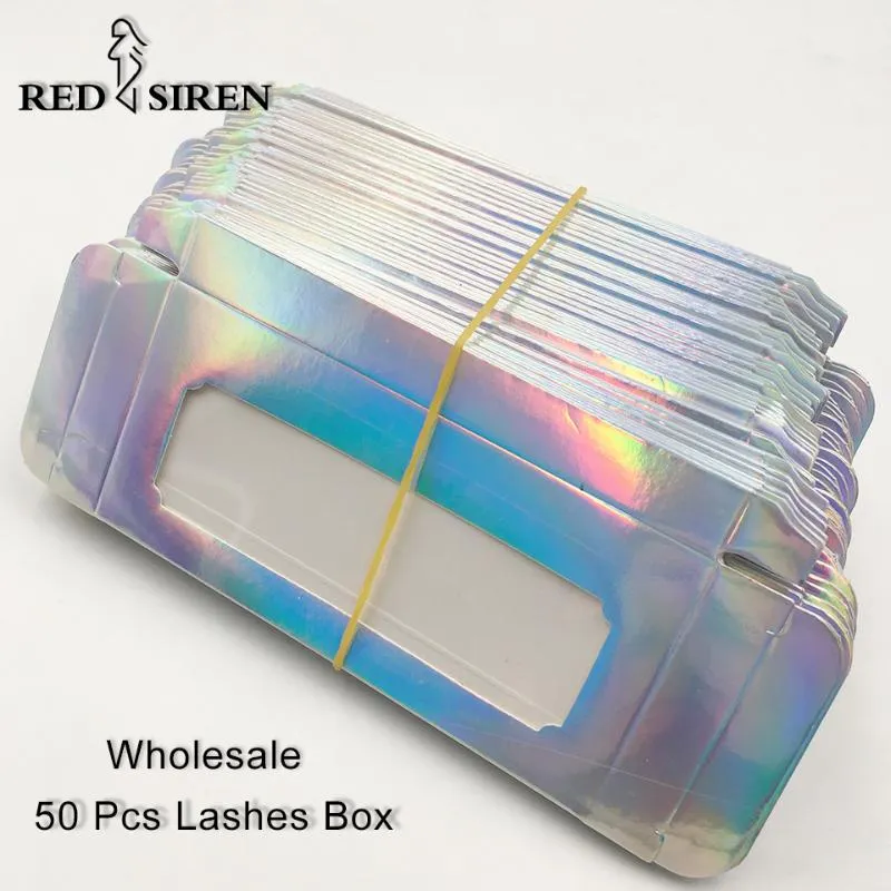 50 PCS / LOT Caixas de cílios embalagens embalagens de olhos a granel de atacado 7 cores Caixa de cílios de papel vazia / cílios