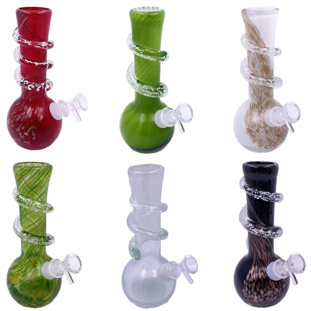 19.7cm/7.75inch Soft Glass Water Pipes Hookahs for Wax Oil Smoking