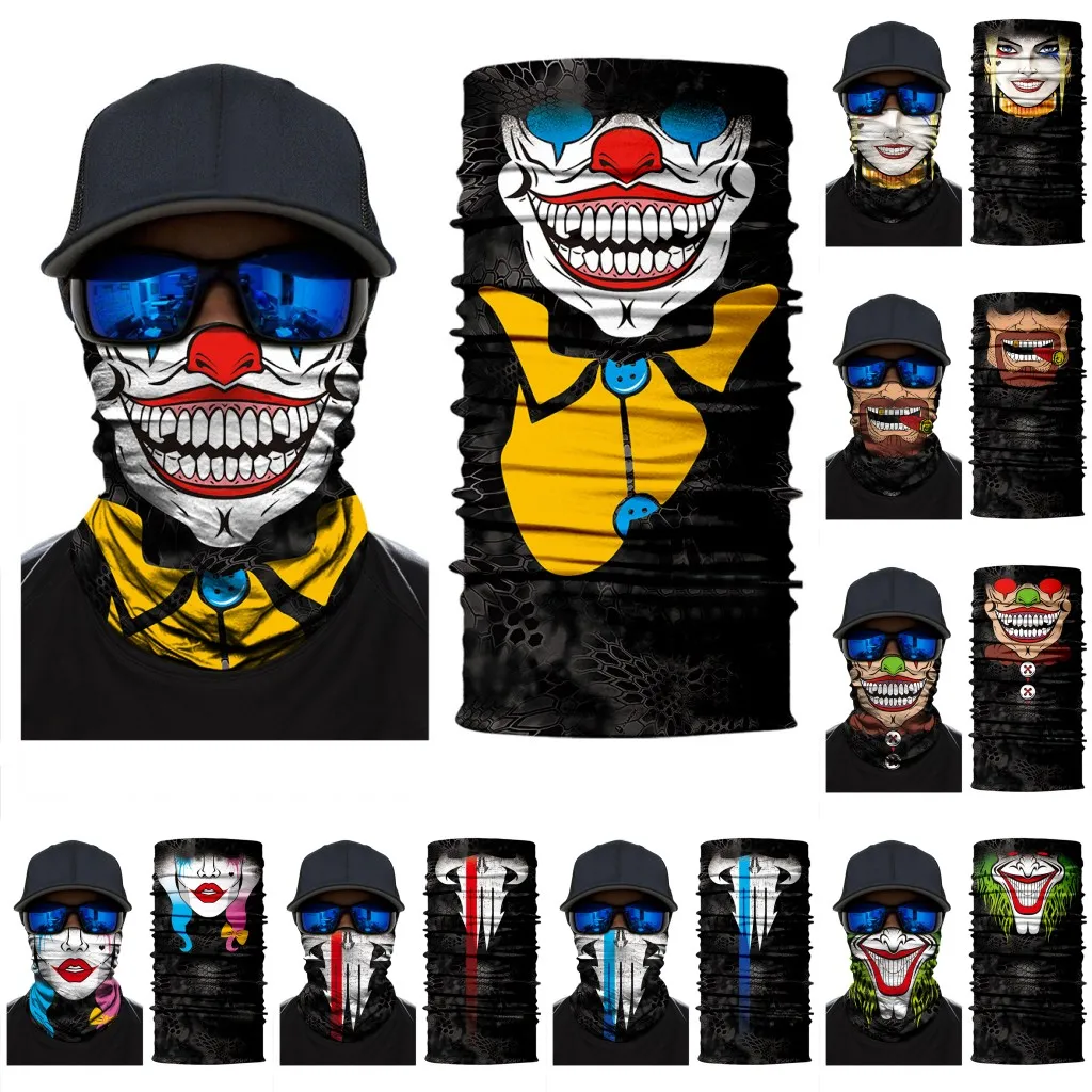 Cadılar Bayramı İskelet Yüz Kayak Motosiklet Bisiklet Balık Doğa Sporları FY6098 için Eşarp Joker Kafa Suç Kafatası Maskeli Maskeler Maske