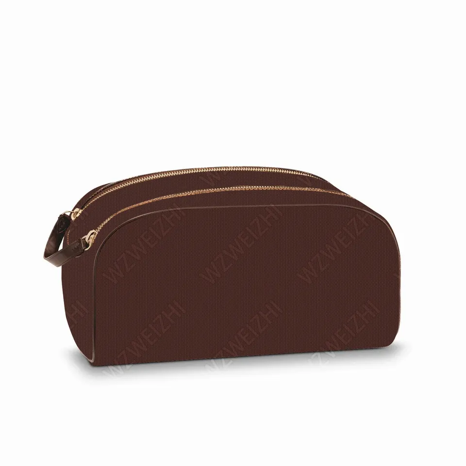 Homens e mulheres de alta qualidade que viajam de grande capacidade para lavar bolsas cosméticas bolsa de beleza maquiagem de maquiagem Pochette Double Zippy Kits 3 cores