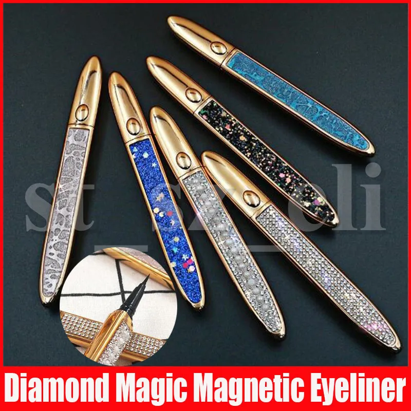 Diamond Magic Magnetic Eyeliner Długotrwały płynny Eyeliner Silny ssący Magnetyczny rzęsy Eye Liner Czarny Kawa Przejrzysty 3 kolory