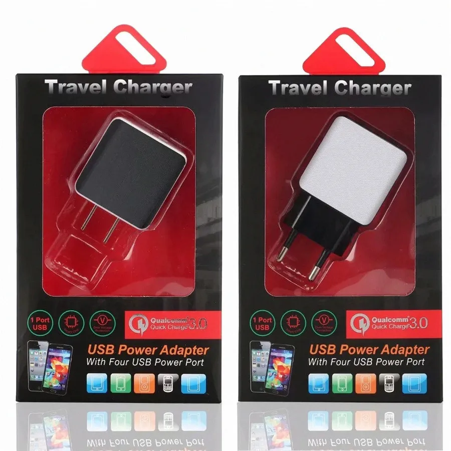 QC3.0 Charge rapide Eu US 5V 3A 9V 2A chargeur mural adaptateur secteur pour Iphone 8X11 Samsung s10 s20 Lg téléphone android