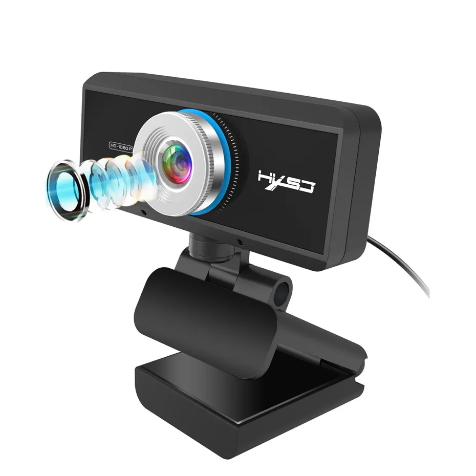 HXSJ S90 Webcam HD 1080P Webkameras drehbar mit Mikrofon High-End-Videokamera für Computer, Online-Meeting, Unterricht, Gaming