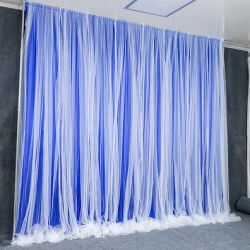 Wedding Props Background Metal Arch decoration Veil Stage Welcome Area Cloth Curtain Snow Yarn Background Wall