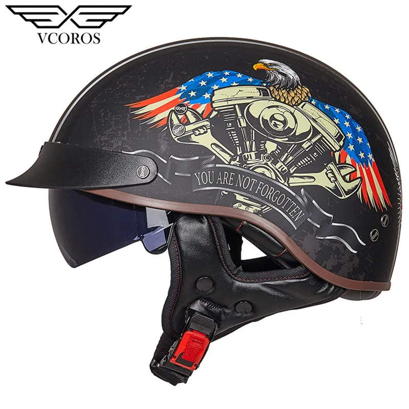 Yeni Geliş Vcoros MT-4 Vintage Retro Motosiklet Moto Jet casco scooter motosiklet açık yüz kask kask