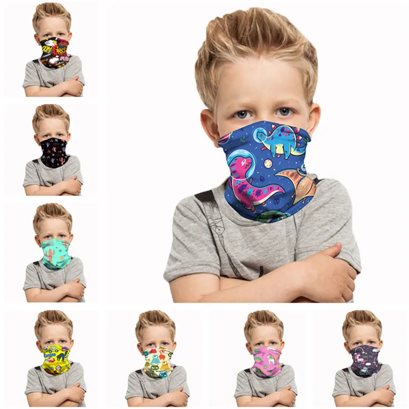 Мода Ice Slik Face Shield Kids Защитная маска Открытый моющийся Велоспорт Спорт Магия шарф Бандана оголовье банданы Тюрбан 32 * 20см