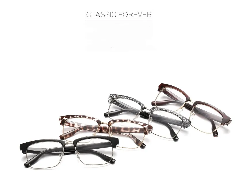 2020 nouveau classique rétro clair lentille Nerd cadres lunettes mode nouvelles lunettes Vintage demi métal lunettes cadre