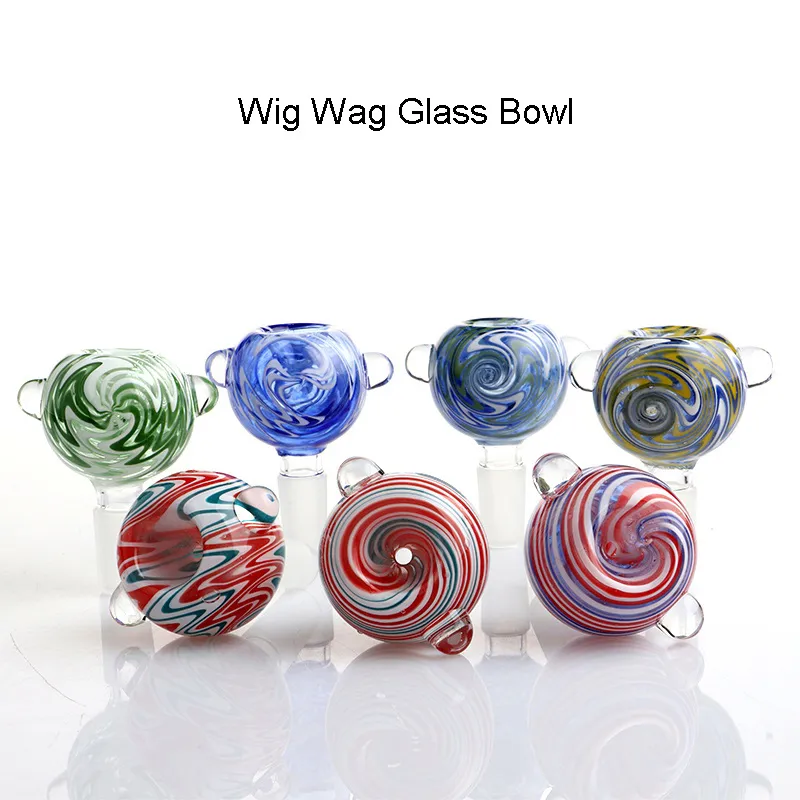 DHL !!! Pruik Wag Glass Bowl 14mm Mannelijke Kleur Kopy Bubble Roken Glas Bong Bowls Stuk Voor Herb Glas Water Bongs DAB Olierouts