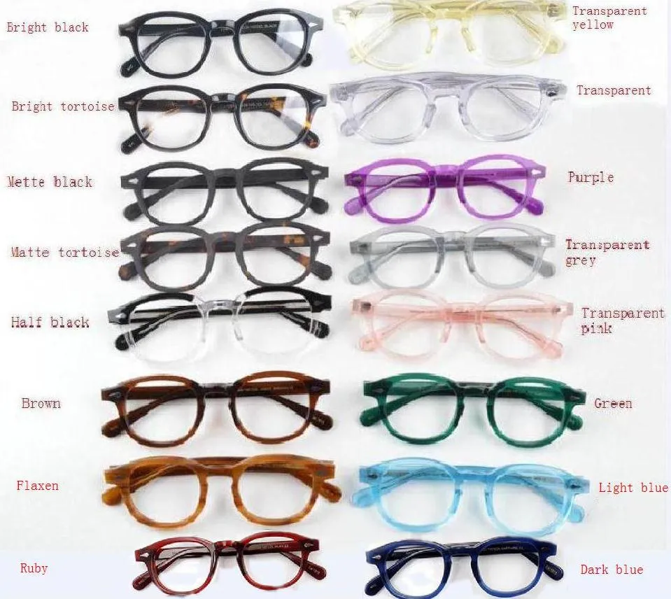 Najwyższej jakości okulary 15Color rama Johnny Depp Okulary Myopia Eyeglasses Lemtosh Mężczyźni Kobiety Myopia Strzałka Rivet S M L Rozmiar z Case