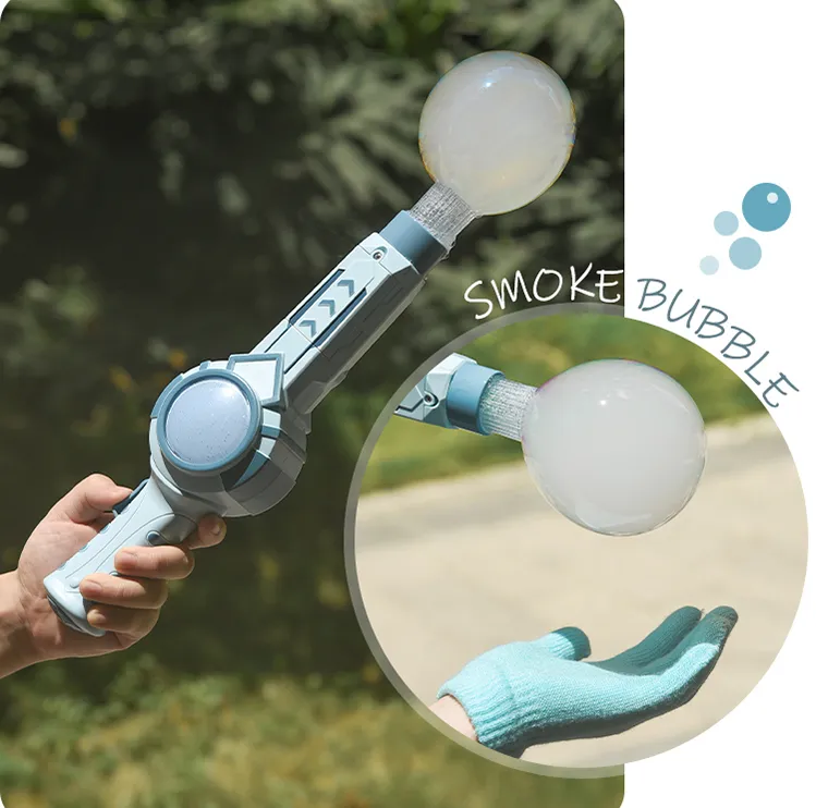 Magic Bubble Machine Gun Electric Soap Bubble Maker Wand Smoke Fog