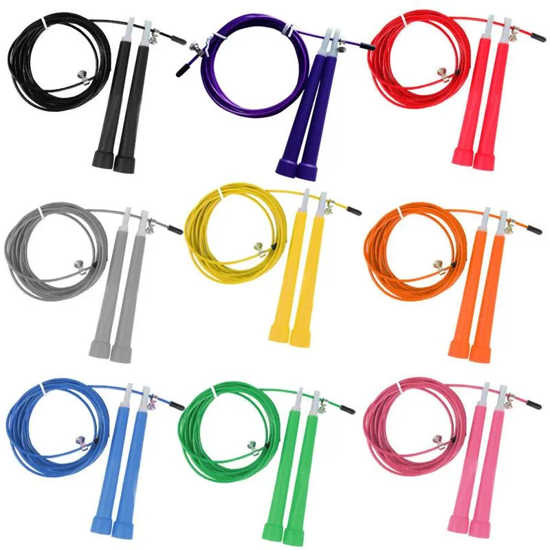 Jump Ropes 16st/Lot 3M Racing High Speed ​​Aerbic Steel Wire Hopping Rope Längd Justerbar Skip Fitness Equipmento