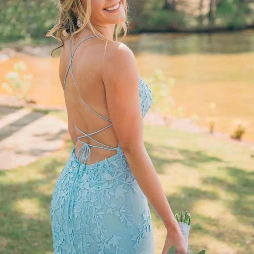 navy blue dress for baby girl Open Back Short Blue Lace Prom Dresses, Short Backless Blue Lace Formal  Homecoming Dresses main image 1