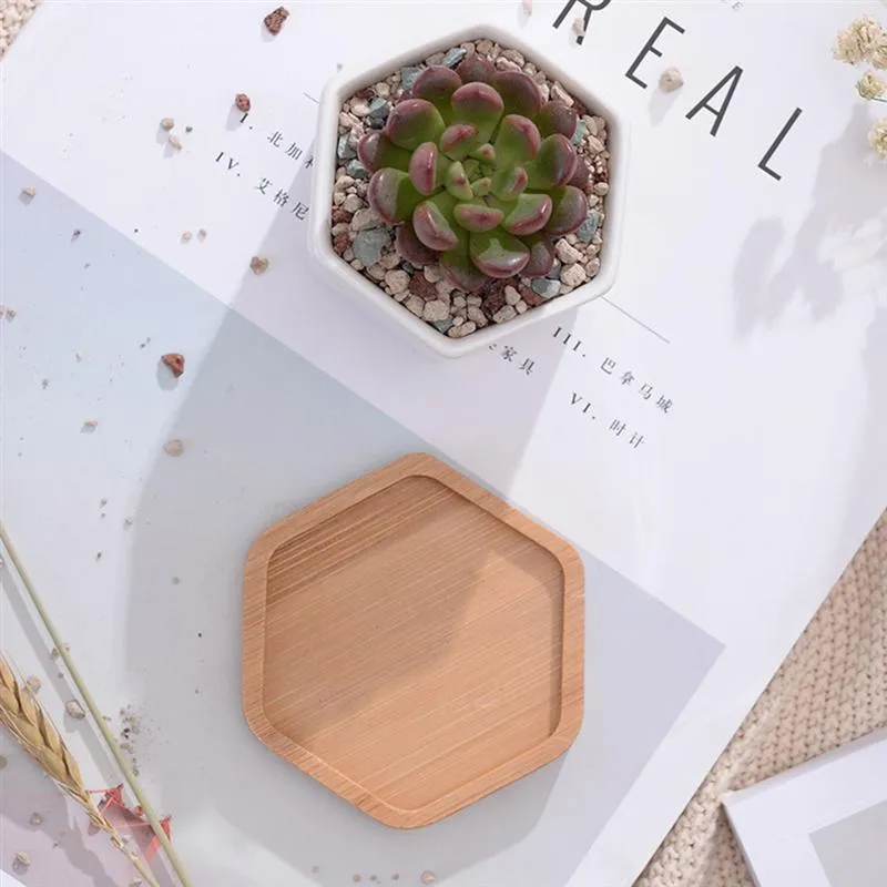 Set Of 3 Small White Ceramic Hexagonal Succulent Ceramic Container With ...